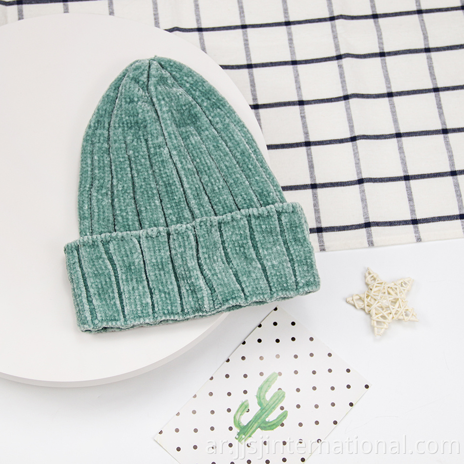 corduroy thick warm knitted hat